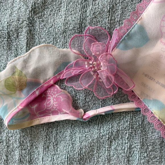NEW California Dynasty Floral Sheer Full Slip SMALL Floral Chiffon Beaded detail - Picture 5 of 10